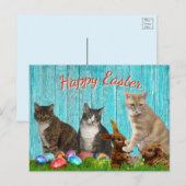 Pasen Kaart - Katten en Konijnen (Voorkant / Achterkant)