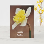 Pasen kaart met bloeiende narcis (Gele Bloem)