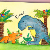 Pasen kaart met dinosauriërs van Nicole Janes