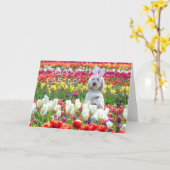 Pasen kaart met vrolijke Doodle (Gele Bloem)