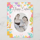 PASEN KAART schattig eenvoudig blij foto (Voorkant / Achterkant)