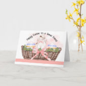 Pasen Kaart voor Grote Vriend met Bunny (Gele Bloem)