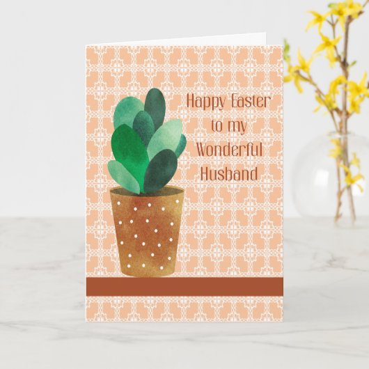 Pasen Kaart voor Husband met Plant (Gele Bloem)