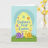 Pasen Kaart voor Peetzoon Eerste Pasen (Gele Bloem)