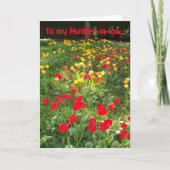 Pasen Kaart voor schoonmoeder - Tulpen (Voorkant)