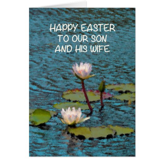 Pasen Kaart voor Sun en zijn vrouw Water Lilies (Voorkant)