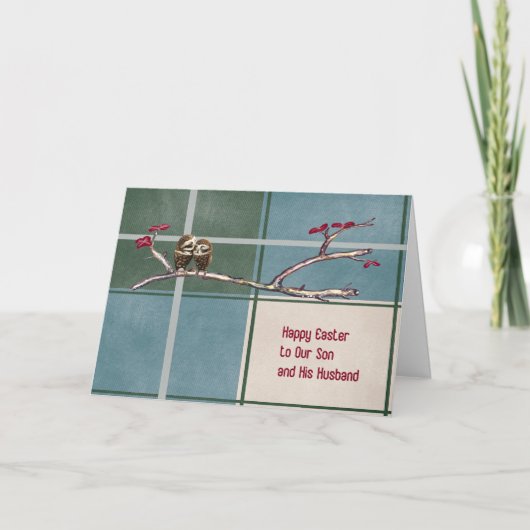 Pasen Kaart voor Zoon en Echtgenoot Geplakt met Ei (Voorkant)
