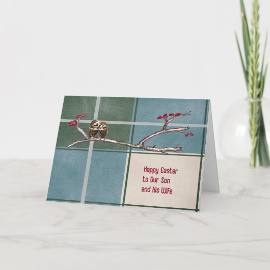 Pasen Kaart voor Zoon- en wife blauw speldenontwer (Voorkant)