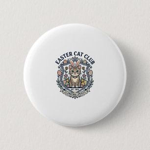 Pasen Kat Kat Grafische T-shirt Kunst - Pasen Kat  Ronde Button 5,7 Cm