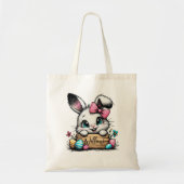Pasen Kinder naam Meisjes Bunny Tote Bag (Voorkant)