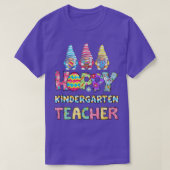 Pasen Kindergarten Leerleraar Tie Dye Gnomes Eggs  T-shirt (Design voorkant)