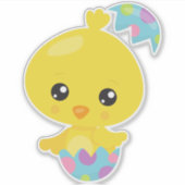 Pasen, kippen, Baby, paaseieren Sticker (Voorkant)