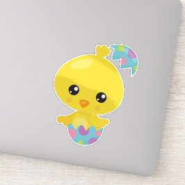 Pasen, kippen, Baby, paaseieren Sticker