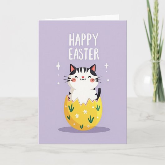 Pasen Kitten Ei Kaart (Voorkant)