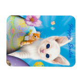 Pasen Kitten Flowers en Eieren Magneet (Horizontaal)