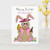 Pasen, Kleindochter, Knuffel Paashaas Kaart (Gele Bloem)