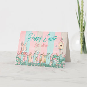 Pasen, kleinzoon, Bunny Gardening, Omheining Kaart