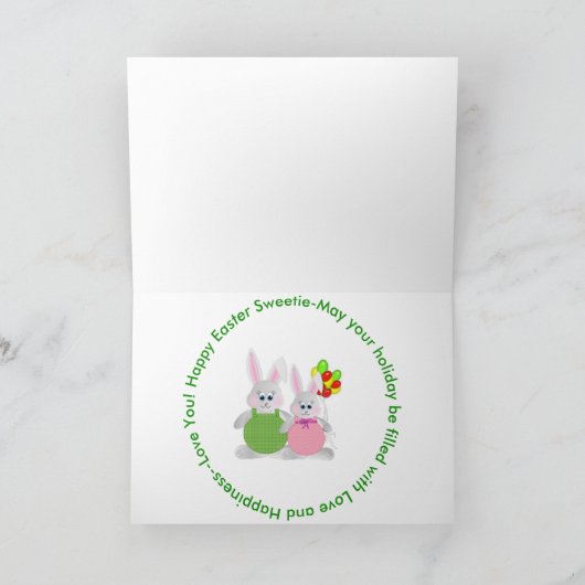 Pasen - Kleinzoon - Trein/Bunnies/Ballonnen Feestdagen Kaart (Binnen)