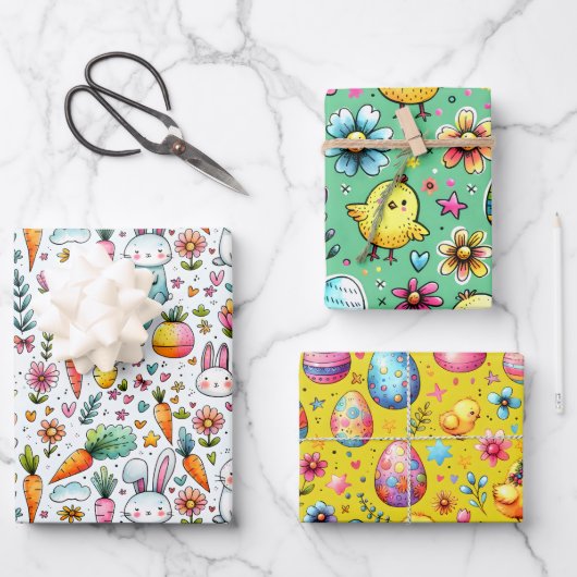 Pasen Kleuren Inpakpapier Vel (Voorkant)