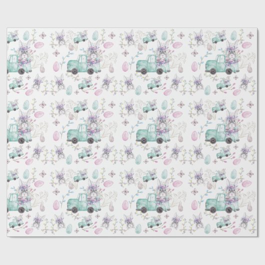 Pasen kleurrijke hand geschilderd cadeaupapier (Vlak)