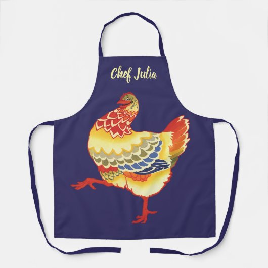  Pasen, kleurrijke kip uit het Boerderij Schort (Voorkant)