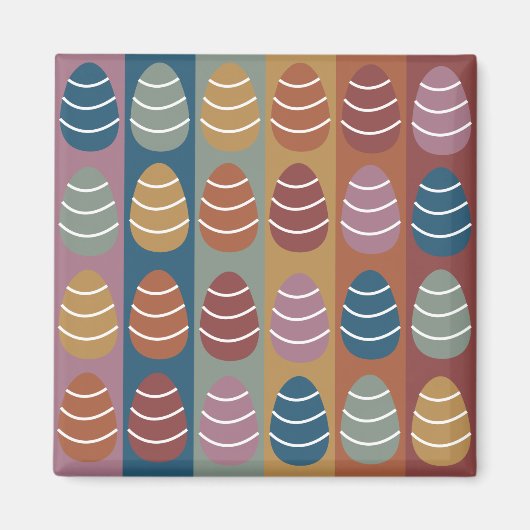 Pasen Kleurrijke Paaseieren Gelukkig Pasen Magneet (Voorkant)