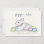 Pasen Kleurrijke Pastel Waterverf Bunny Feestdagenkaart (Voorkant)