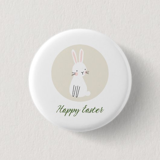 Pasen Knop met Cute Konijn Ontwerp Ronde Button 3,2 Cm (Voorkant)