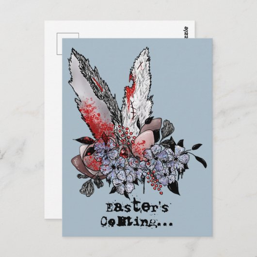 Pasen komt Bunny Horror tegen Briefkaart (Voorkant / Achterkant)