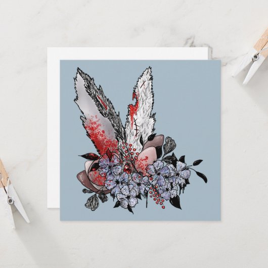 Pasen komt Bunny Horror tegen Kaart (Voorkant / Achterkant in situ)