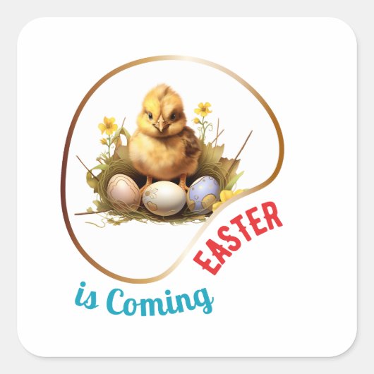 Pasen komt eraan - Christus Vierkante Sticker (Voorkant)