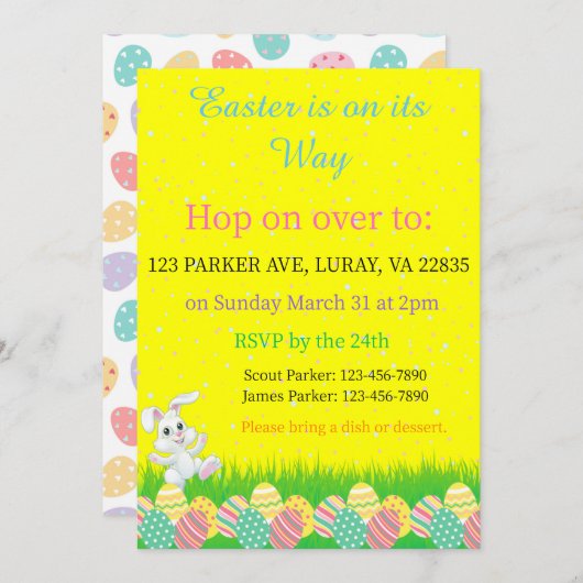 Pasen komt eraan Uitnodiging (Voorkant / Achterkant)