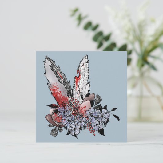 Pasen komt met Bunny Horror Kaart (Staand voorkant)