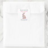 Pasen Konijn Aangepast Kaarslabel Vierkante Sticker (Tas)