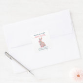 Pasen Konijn Aangepast Kaarslabel Vierkante Sticker (Envelop)