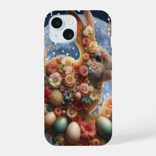 Pasen Konijn Bloesem iPhone 15 Case (Achterkant)
