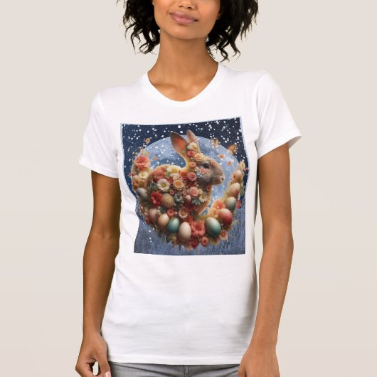Pasen Konijn Bloesem  T-shirt (Voorkant)