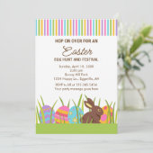 Pasen Konijn Eieren Jacht Uitnodiging (Staand voorkant)