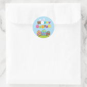 Pasen Konijn Eieren Ronde Sticker (Tas)