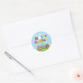Pasen Konijn Eieren Ronde Sticker (Envelop)