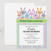 Pasen Konijn Eierenjacht Uitnodiging (Voorkant / Achterkant)