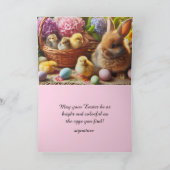 Pasen Konijn en Eieren Kinderen Vakantiekaart Feestdagen Kaart (Binnen)