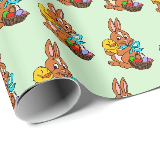 Pasen Konijn en Kuiken Cadeauverpakkings Papier (Rol Hoek)