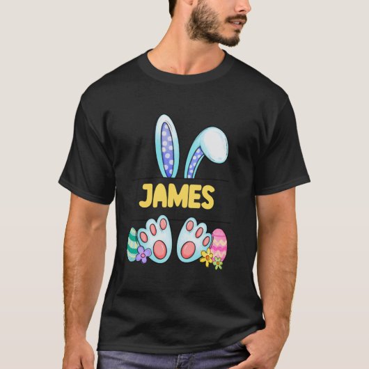 Pasen Konijn Gepersonaliseerde Aangepaste Jongens T-shirt (Voorkant)