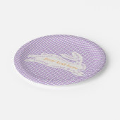 Pasen Konijn Gingham Aangepast Papieren Bordje (Gekanteld)