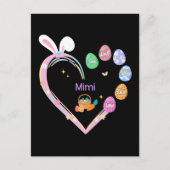 Pasen Konijn Hart Pasen Ei Oma Familienaam Briefkaart (Voorkant)
