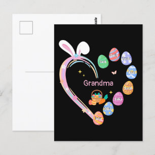 Pasen Konijn Hart Pasen Ei Oma Familienaam Briefkaart
