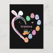 Pasen Konijn Hart Pasen Ei Oma Familienaam Briefkaart (Voorkant)