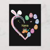Pasen Konijn Hart Pasen Ei Oma Familienaam Briefkaart (Voorkant)