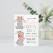 Pasen Konijn Hoppy Hour Brunch en Ei Hunt Briefkaart (Staand voorkant)